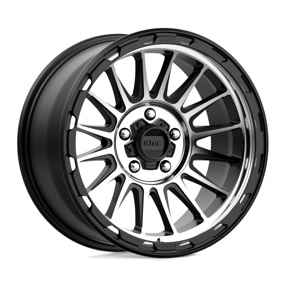 18x9 KMC KM542 IMPACT Satin Black Machined Wheel 5x5 (0mm)
