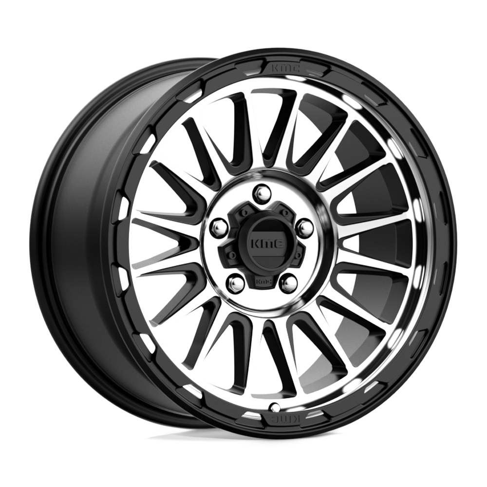 18x9 KMC KM542 IMPACT Satin Black Machined Wheel 5x5 (18mm)