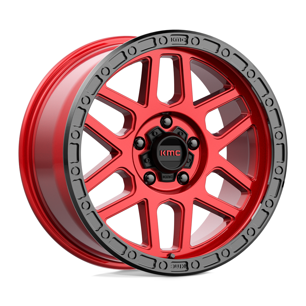 17x9 KMC KM544 MESA Candy Red With Black Lip Wheel 5x5 (18mm)