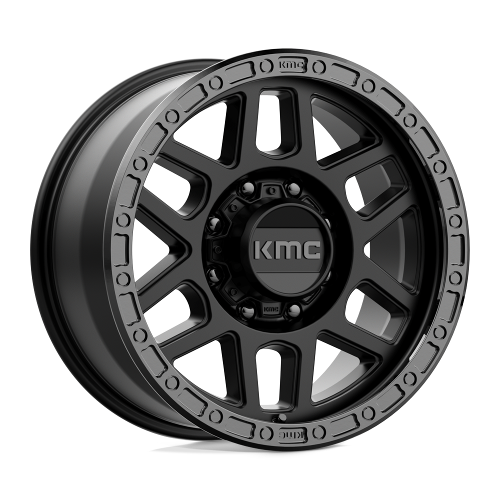 18x9 KMC KM544 MESA Satin Black With Gloss Black Lip Wheel 8x180 (18mm)