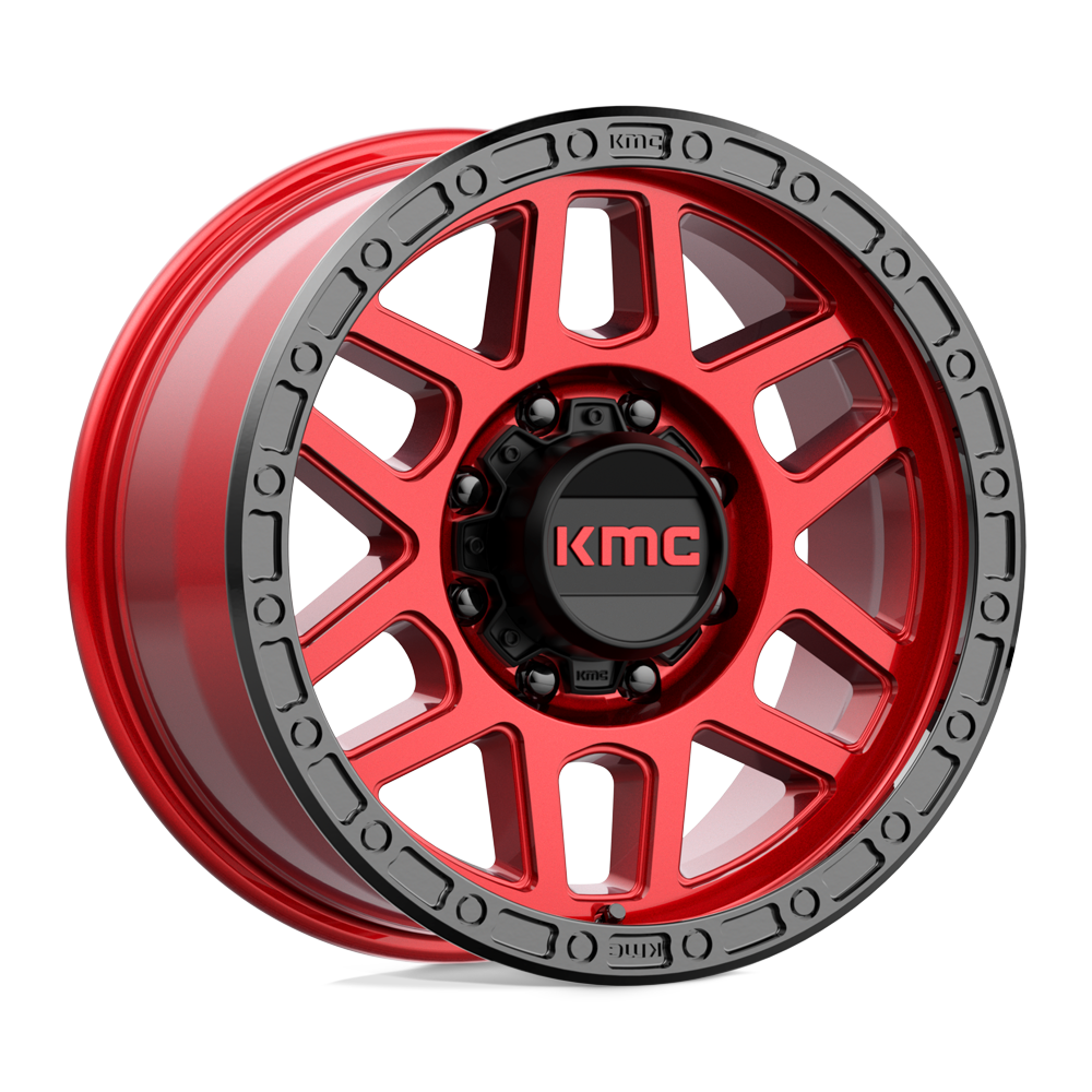 18x9 KMC KM544 MESA Candy Red With Black Lip Wheel 8x180 (18mm)