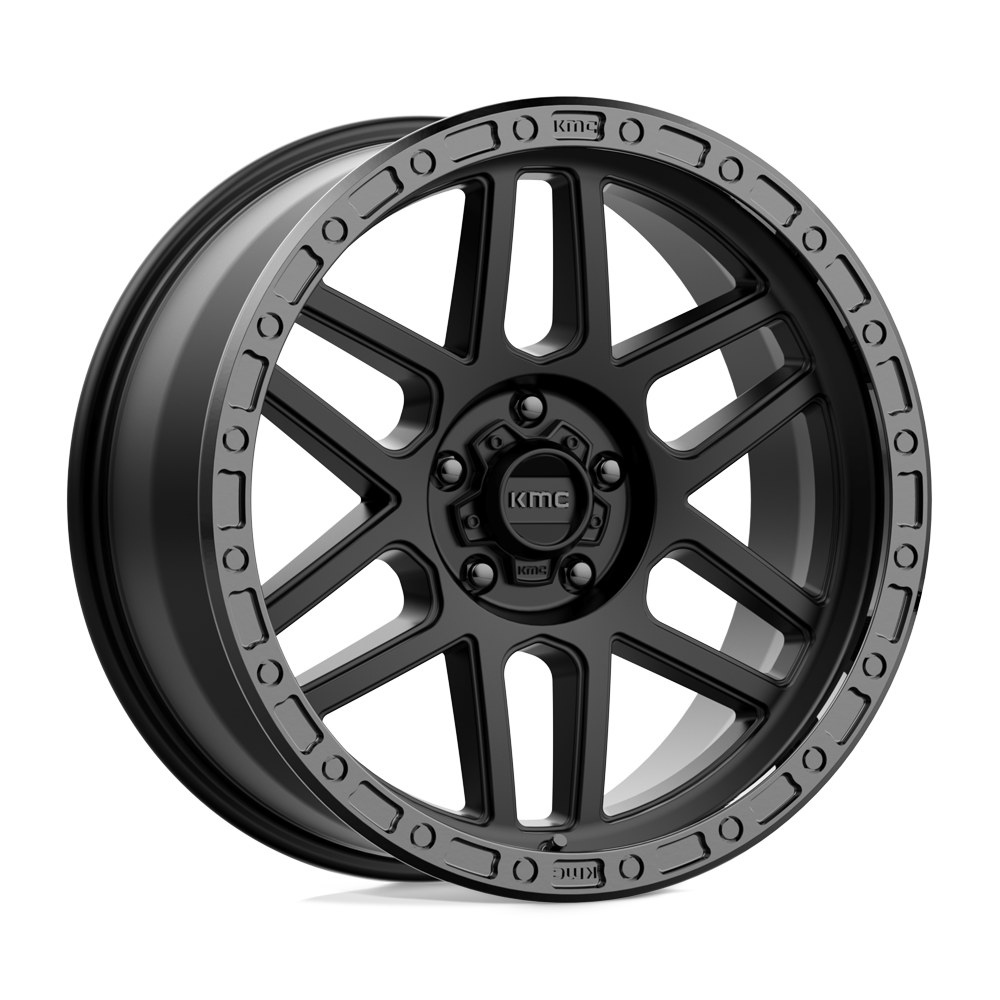 17x9 KMC KM544 MESA Satin Black With Gloss Black Lip Wheel 5x150 (-12mm)