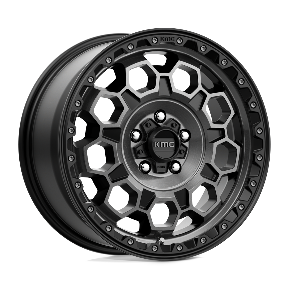 17x8 KMC KM545 TREK Satin Black With Gray Tint Wheel 6x5.5 (20mm)