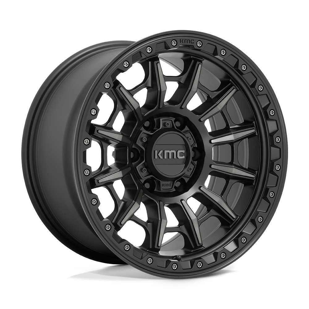16x8 KMC KM547 CARNAGE Satin Black With Gray Tint Wheel 6x5.5 (0mm)