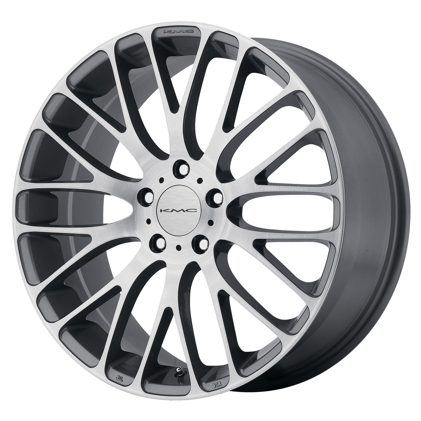 18x8 KMC KM693 Maze Pearl Gray W/Brushed Face Wheel 5x120 (40mm)