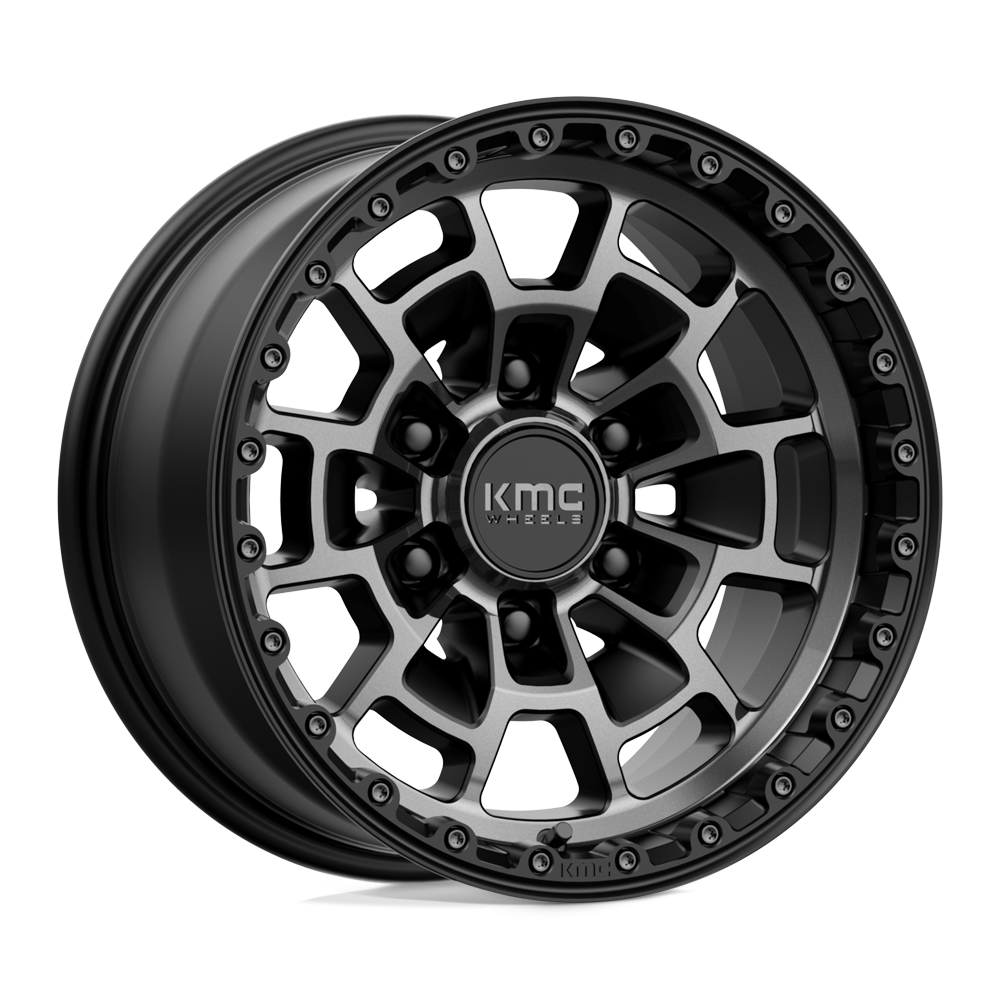 16x8 KMC KM718 SUMMIT Satin Black With Gray Tint Wheel 6x120 (0mm)