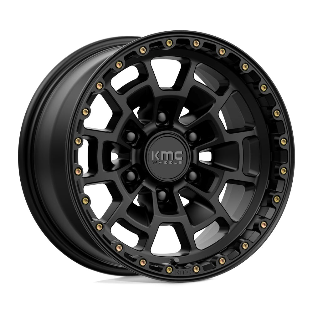 16x8 KMC KM718 SUMMIT Satin Black Wheel 6x5.5 (0mm)