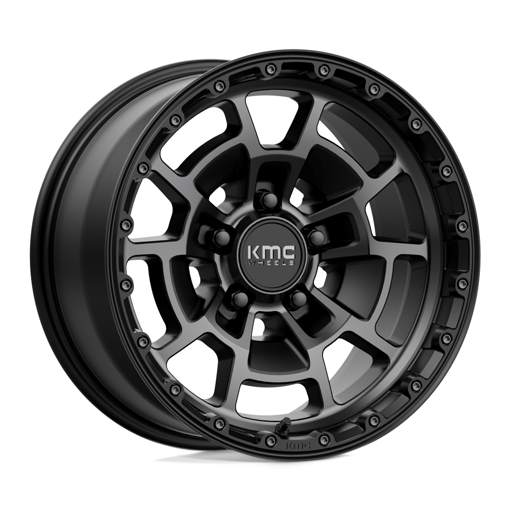 17x8.5 KMC KM718 SUMMIT Satin Black With Gray Tint Wheel 5x5 (0mm)