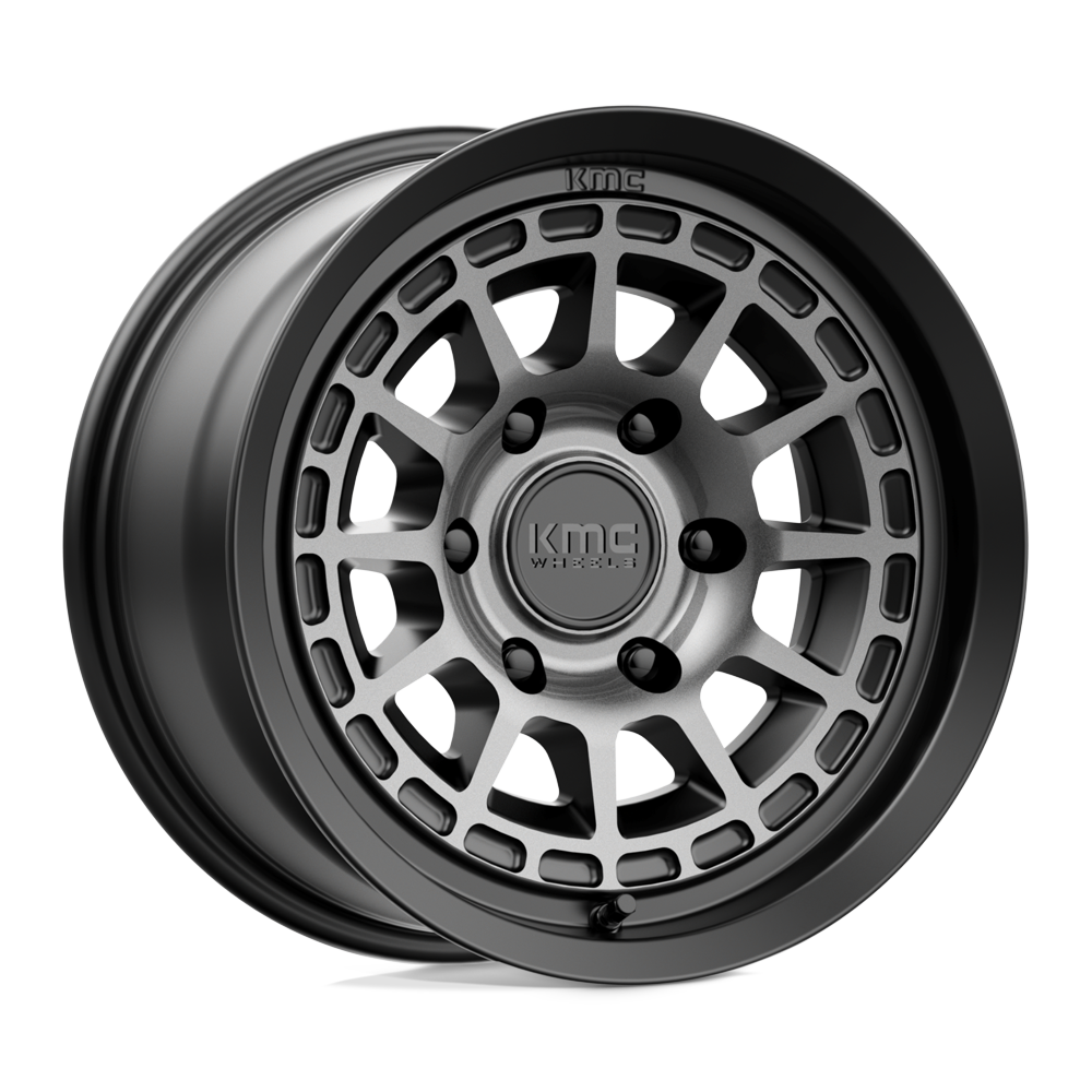 17x8 KMC KM719 Canyon Satin Black With Gray Tint Wheel 6x5.5 (20mm)