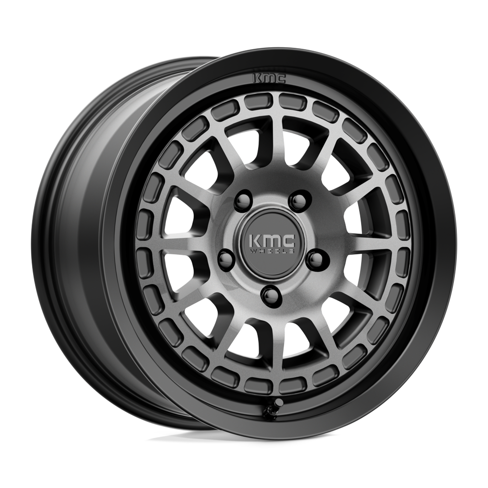 17x8 KMC KM719 Canyon Satin Black With Gray Tint Wheel 5x4.5 (35mm)
