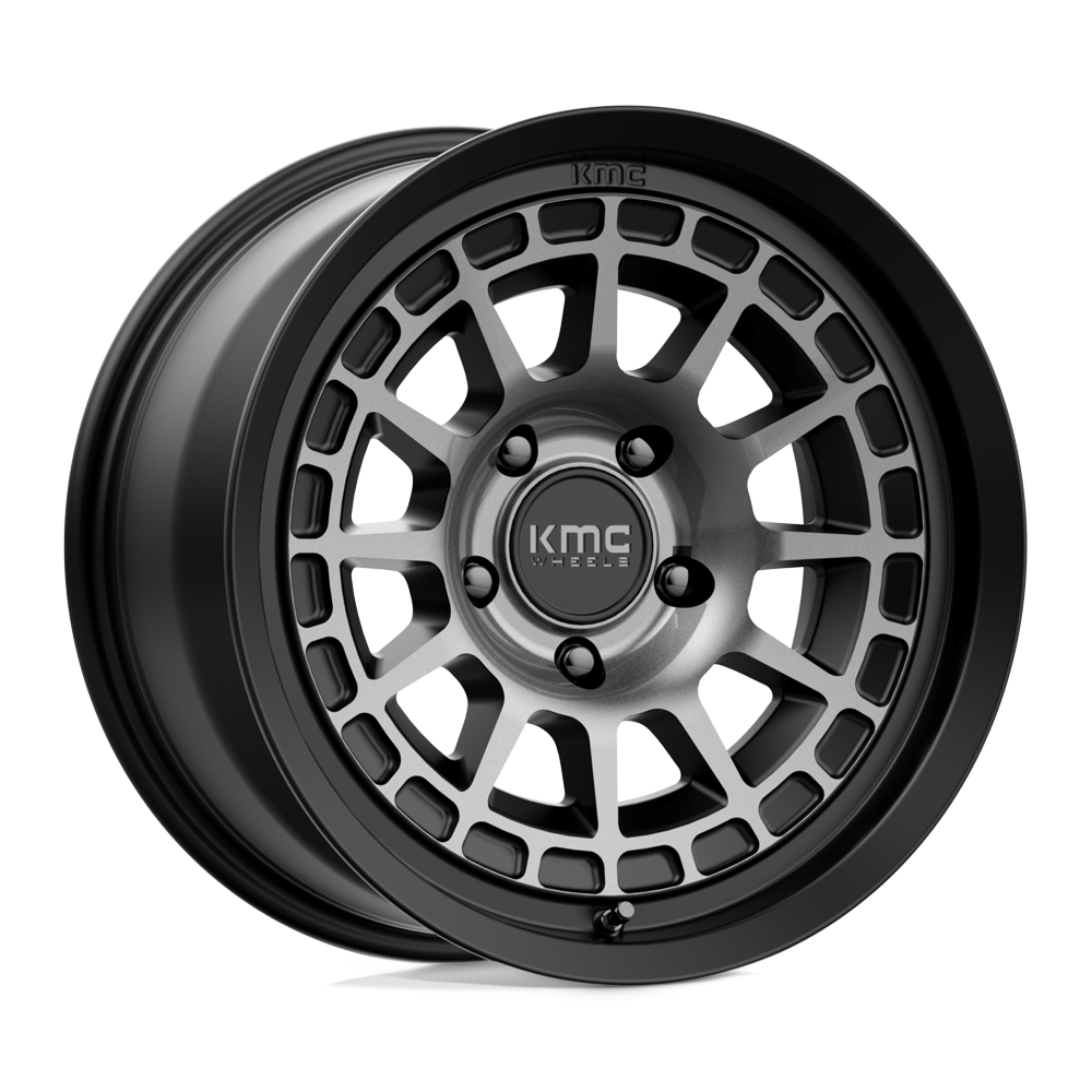 17x8.5 KMC KM719 Canyon Satin Black With Gray Tint Wheel 5x5 (0mm)