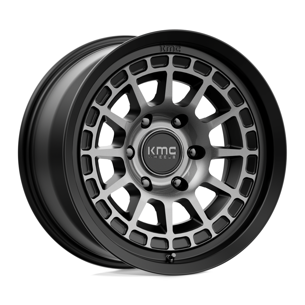 17x8.5 KMC KM719 Canyon Satin Black With Gray Tint Wheel 6x5.5 (0mm)