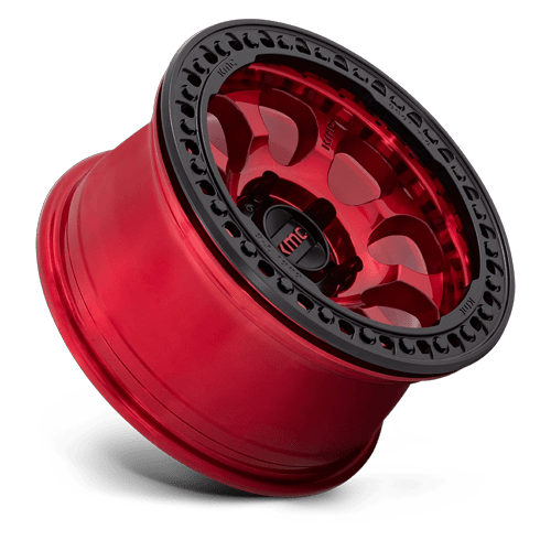 17x8.5 KMC KM237 Riot Candy Red With Black Ring BEADLOCK Wheel 6x135 (0mm)