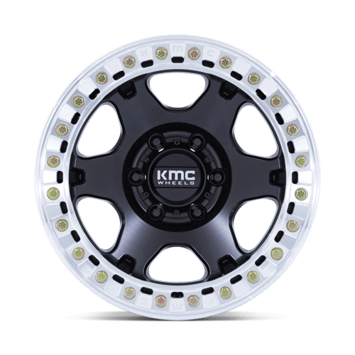 17x9 KMC KM238 VI BEADLOCK Satin Black W/ Machined Ring Wheel 8x170 (-38mm)