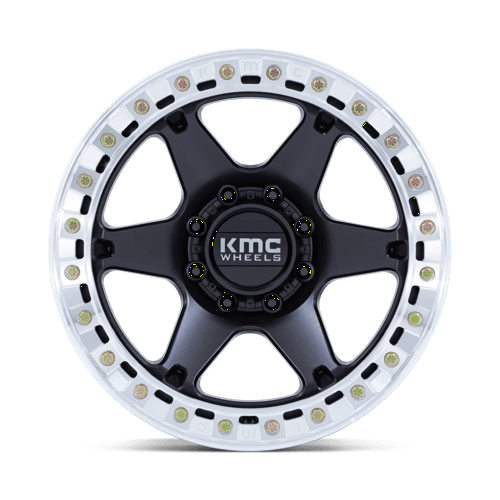 20x10 KMC KM238 VI BEADLOCK Satin Black W/ Machined Ring Wheel 8x170 (-48mm)