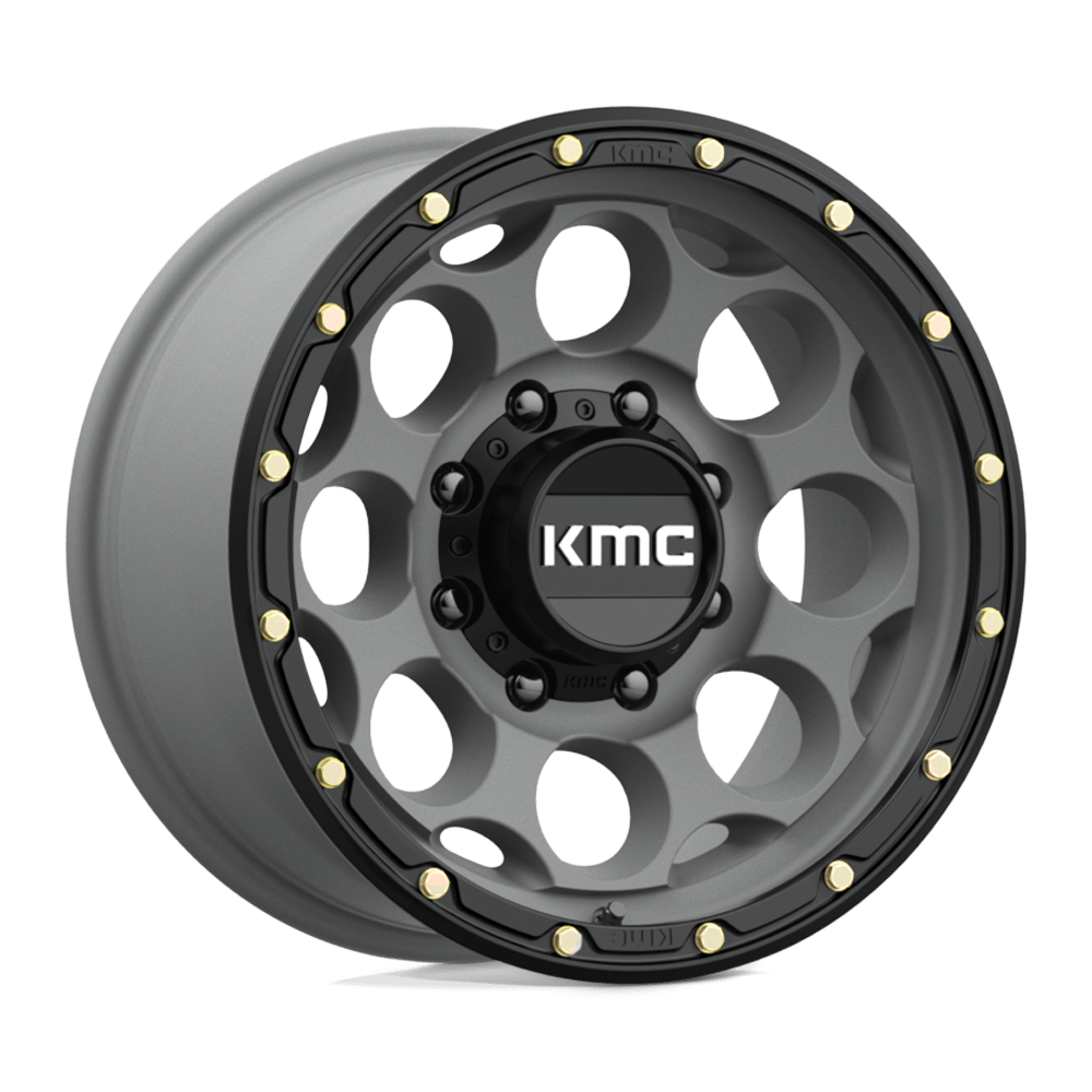 17x8.5 KMC KM541 DIRTY HARRY Satin Gray With Black Lip Wheel 8x170 (0mm)