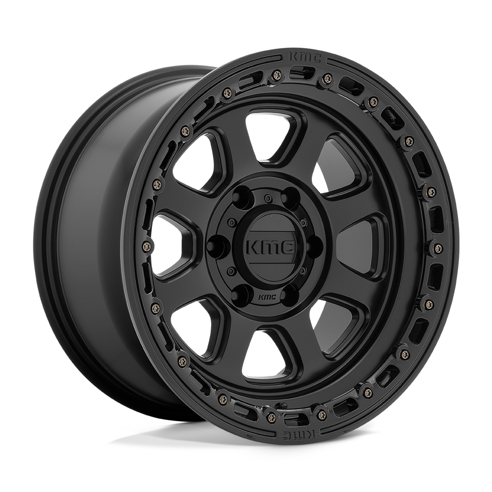 17x9 KMC KM548 CHASE Satin Black With Gloss Black Lip Wheel 5x5 (0mm)