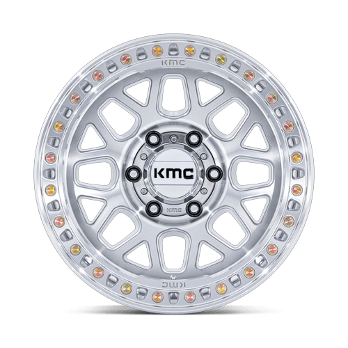 17x9 KMC KM549 GRS Gloss Silver W/ Machined Face Wheel 5x5 (0mm)