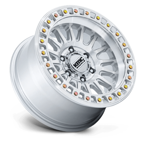 17x8.5 KMC KM552 IMS Gloss Silver W/ Machined Face Wheel 6x135 (25mm)
