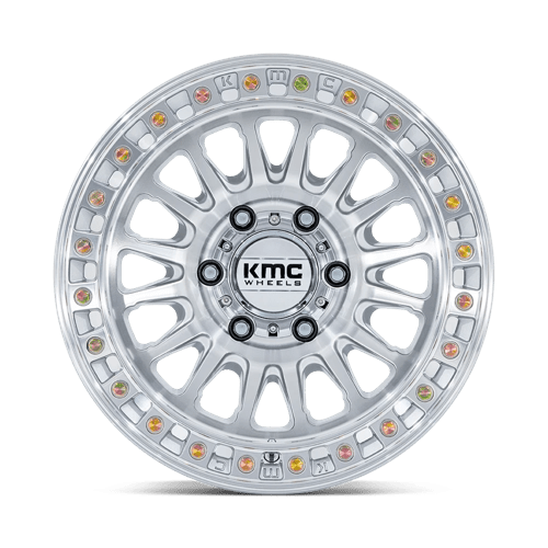 20x9 KMC KM552 IMS Gloss Silver W/ Machined Face Wheel 8x6.5 (0mm)