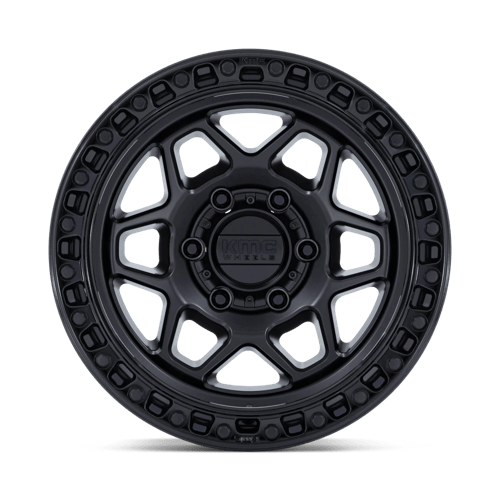 17x9 KMC KM553 Torx Matte Black W/ Gloss Black Lip Wheel 6x5.5 (-12mm)