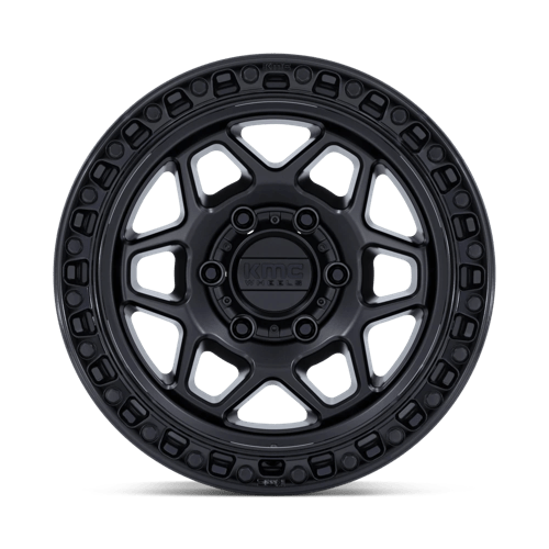 17x9 KMC KM553 Torx Matte Black W/ Gloss Black Lip Wheel 5x5 (-12mm)