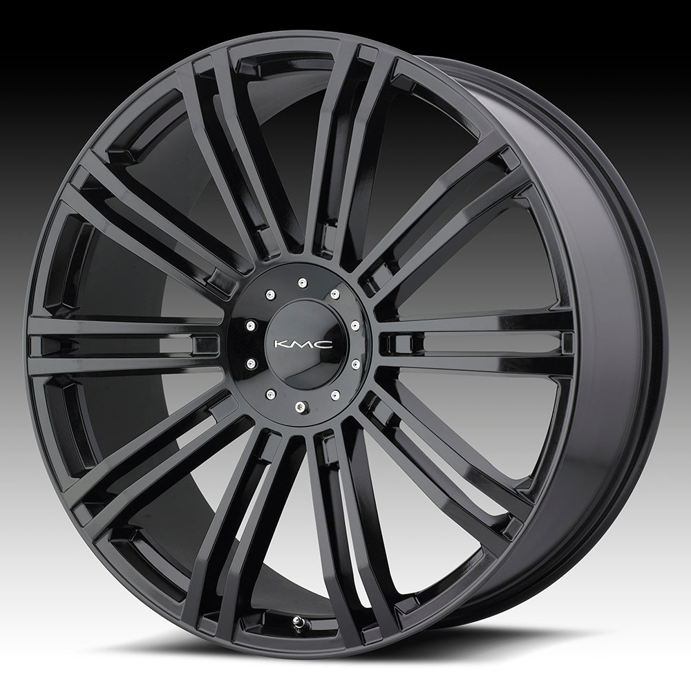 20x8.5 KMC KM677 D2 Gloss Black Wheel 6x120/6x5.5/6x120/6x5.5 (10mm)