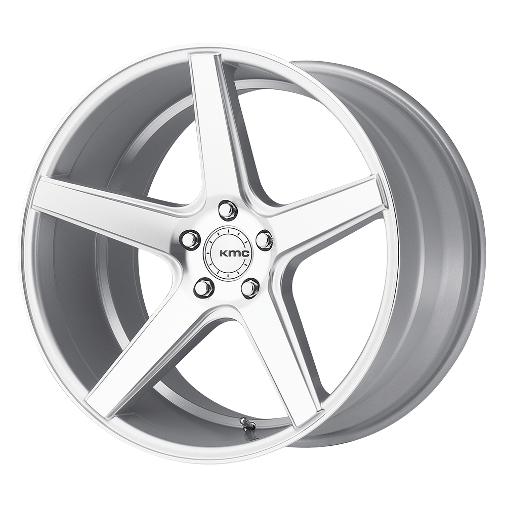 19x9.5 KMC KM685 DISTRICT Silver Machined Wheel 5x112 (35mm)