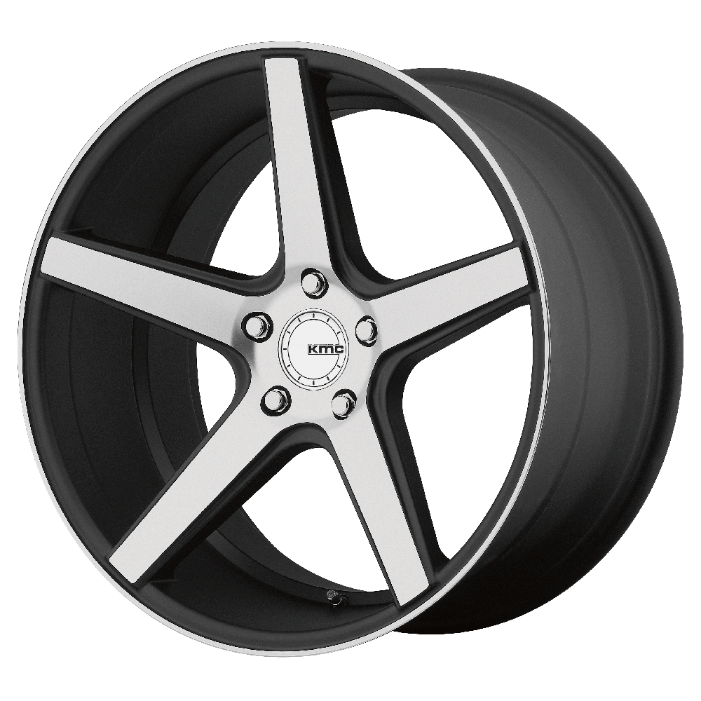 19x9.5 KMC KM685 DISTRICT Satin Black Machined Face Wheel 5x4.5 (35mm)