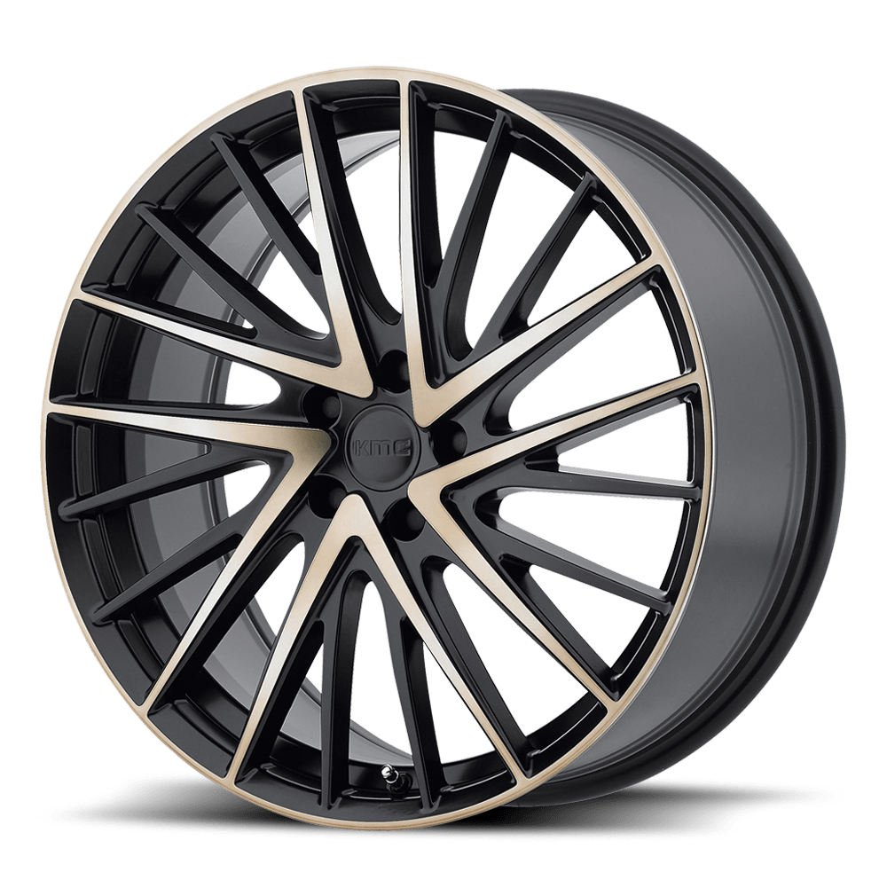 20x8.5 KMC KM697 NEWTON Satin Black W/ Machined Face Wheel 5x4.5 (35mm)