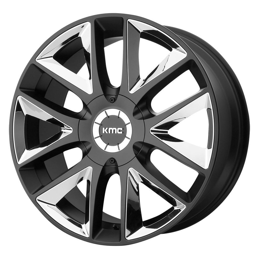 20x8.5 KMC KM710 TAKEDOWN Satin Black Chrome Inserts Wheel 6x5.5/6x135 (38mm)