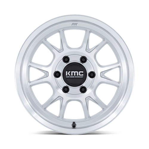 17x8.5 KMC KM729 Range Gloss Silver With Machined Face Wheel 6x120 (-10mm)