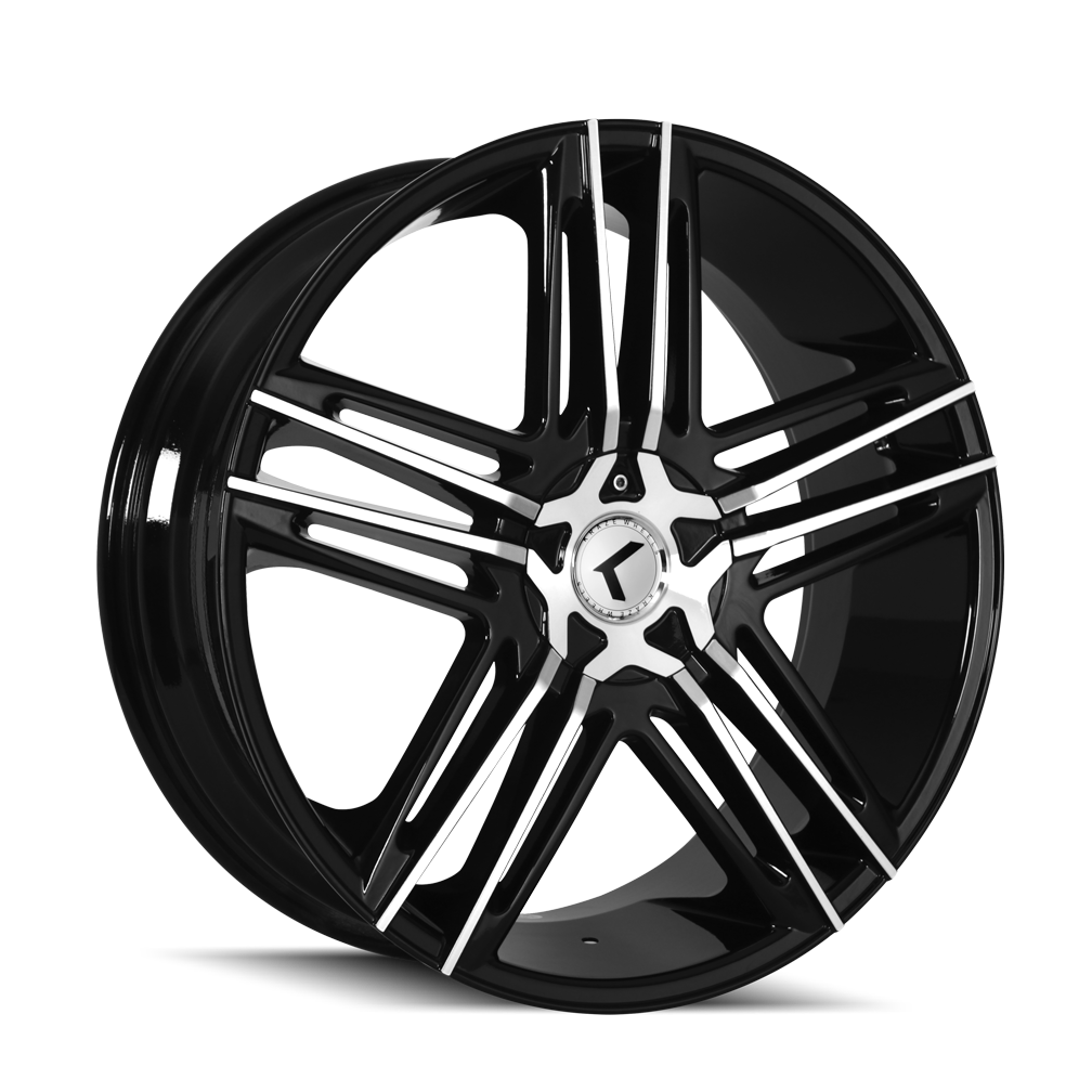 18x8 Kraze HELLA Black/Machined Wheel 5x4.5/5x120 (40mm)