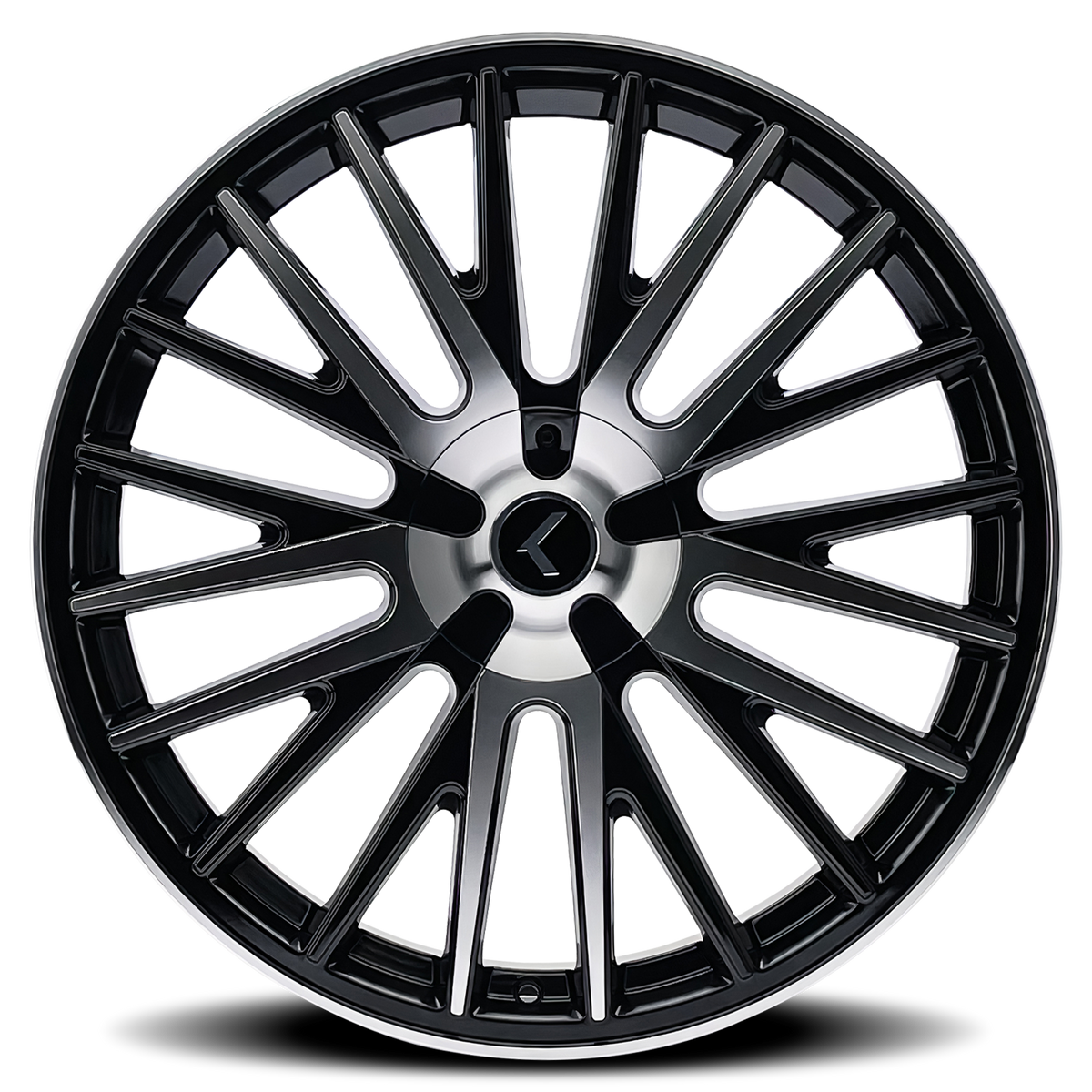 22x8.5 Kraze KR185 Double Down Black/Machined Wheel 5x110/5x115 (38mm)