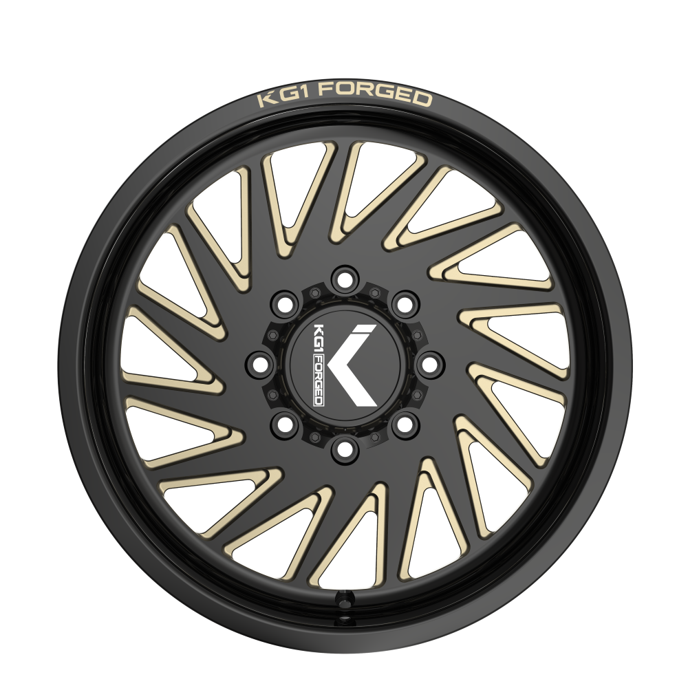 22x12 KG1 Forged KT056 Outburst Black Gold RIGHT DIRECTIONAL Wheel 8x170 (-44mm)