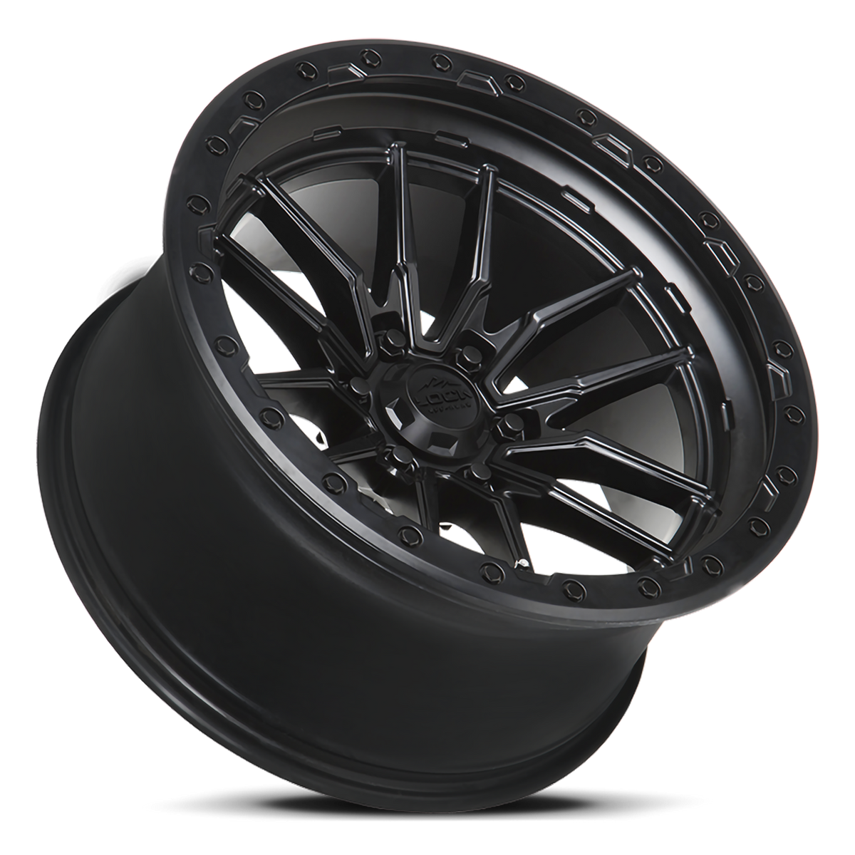 17x9 Lock Off-Road Krawler Matte Black With Matte Black Ring Wheel 5x5 (-12mm)
