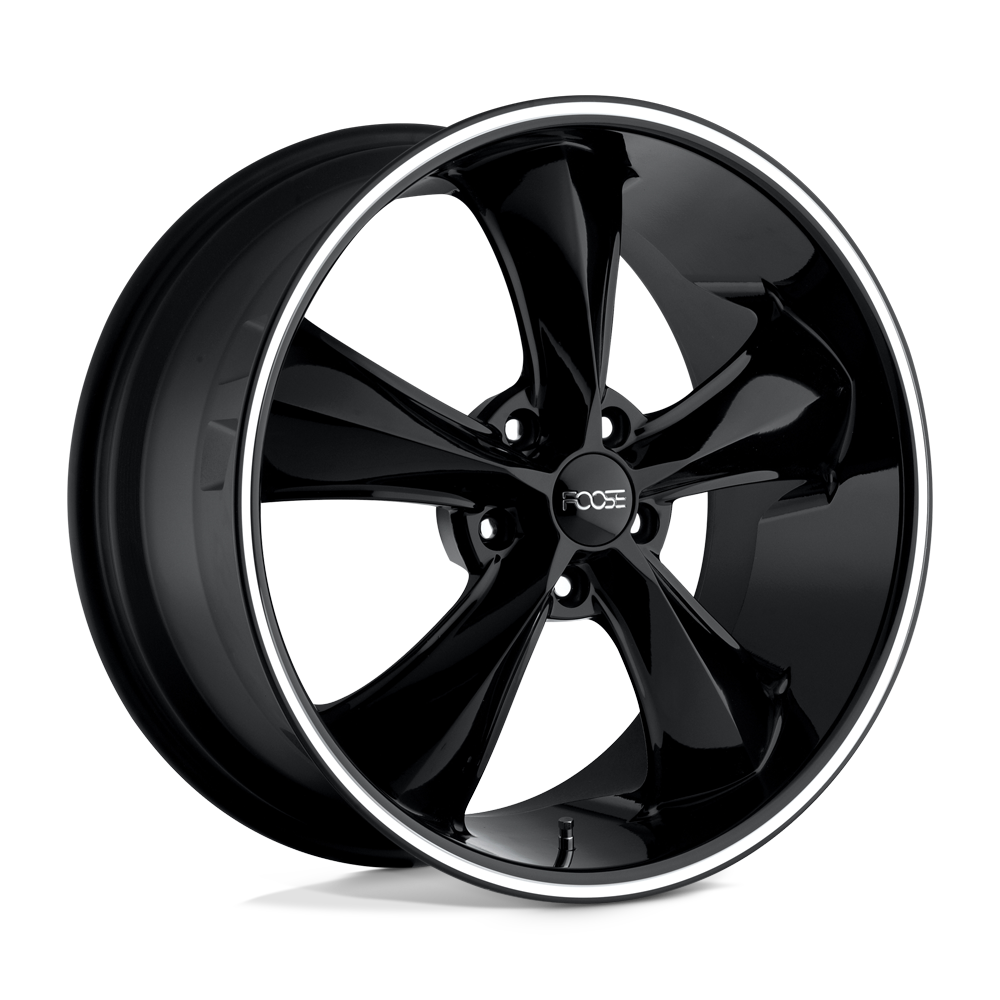 17x8 Foose F104 LEGEND GLOSS BLACK MILLED Wheel 5x4.75 (1mm)