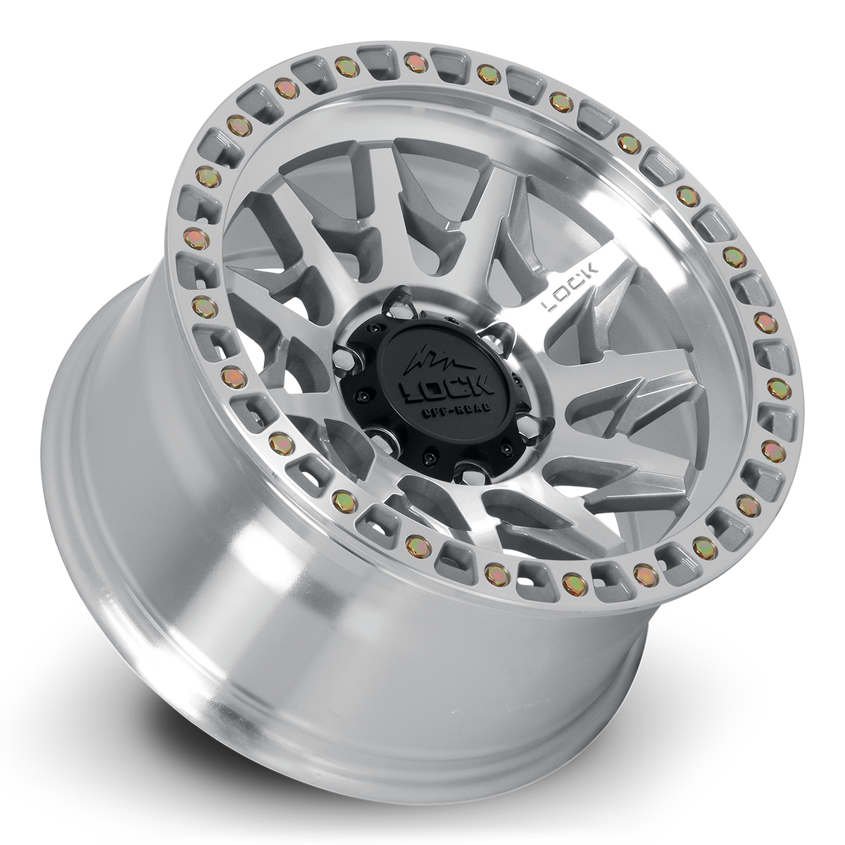 17x9 Lock Off-Road Lunatic Machine With Clear Coat Wheel 8x180 (1mm)