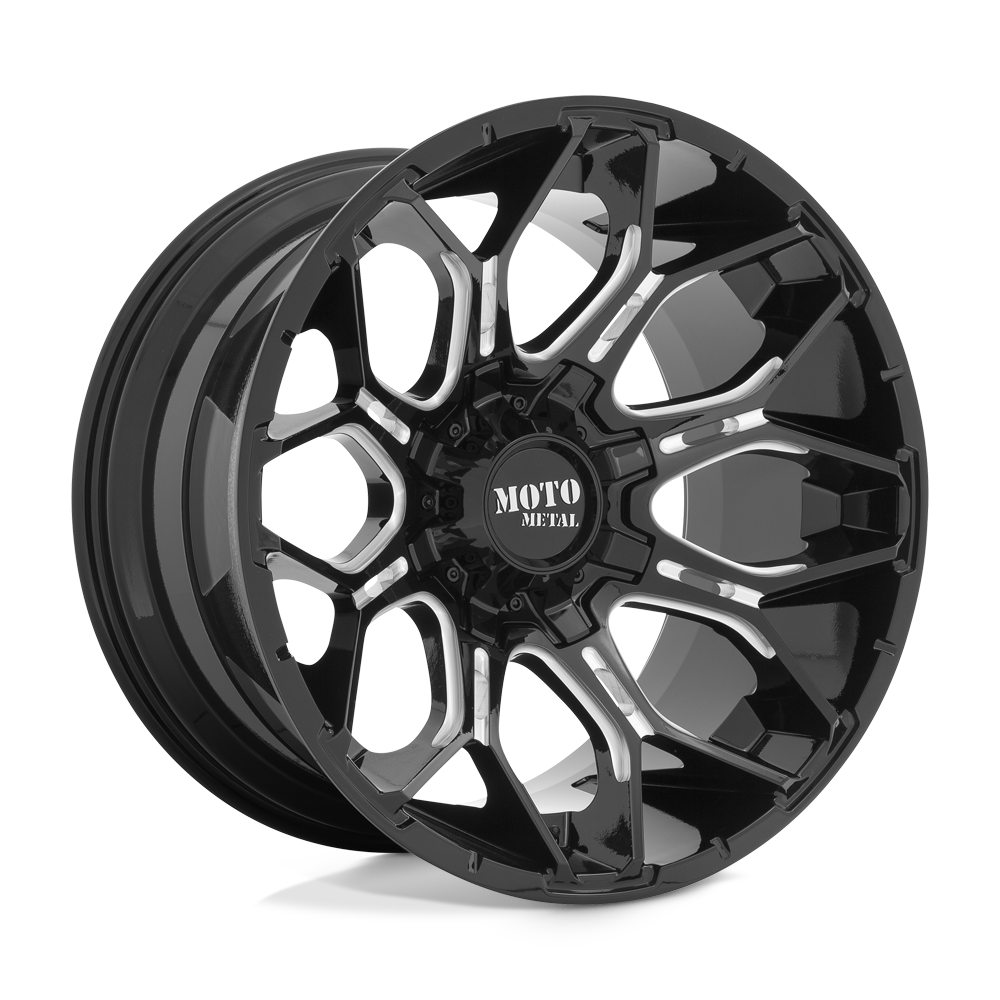 20x9 Moto Metal MO808 SNIPER Gloss Black Milled Wheel 5x5.5/5x150 (0mm)