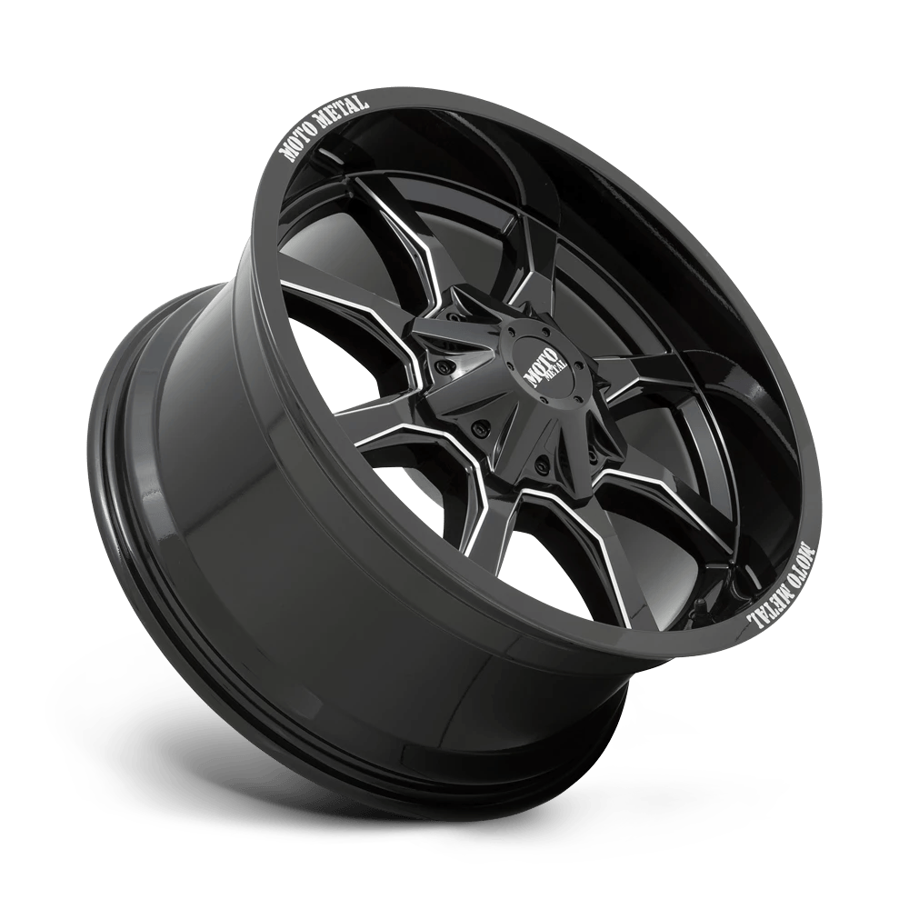 16x8 Moto Metal MO970 Gloss Black With Milled Spoke Wheel 6x120/6x5.5 (0mm)