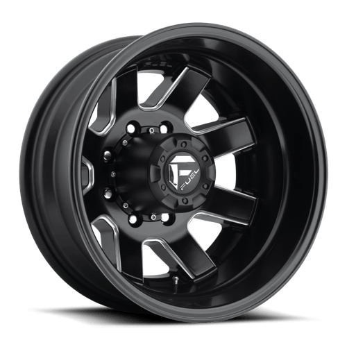 17x6.5 Fuel D538 Maverick DUALLY Rear Black & Milled Wheel 8x210 (-140mm)