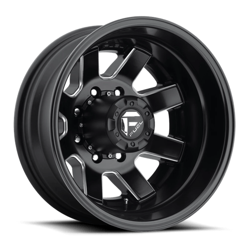 17x6.5 Fuel D538 Maverick DUALLY Rear Black & Milled Wheel 8x210 (-140mm)
