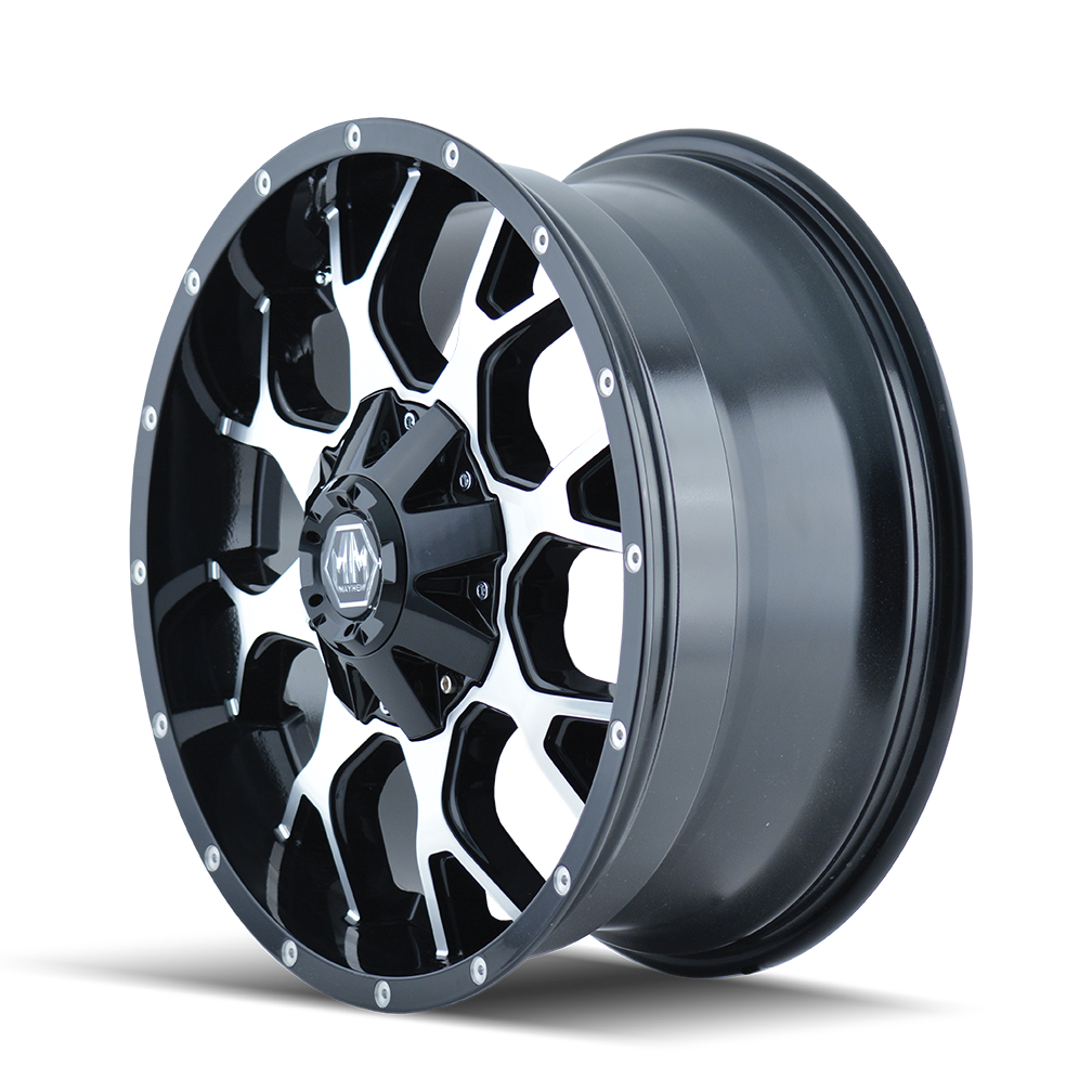 18x9 Mayhem 8015 Warrior Gloss Black Machined Wheel 8x170 (18mm)