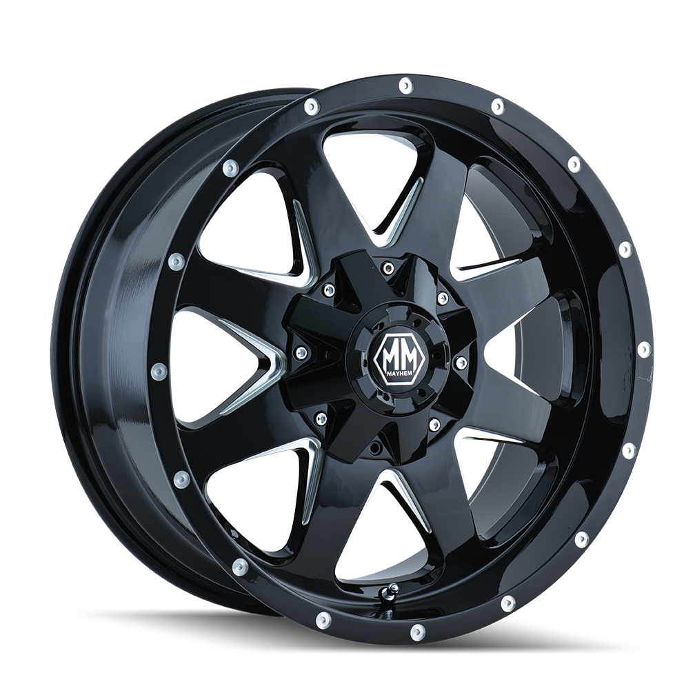 17x9 Mayhem Tank Black W/Milled Spokes Wheel 6x135/6x5.5 (-12mm)