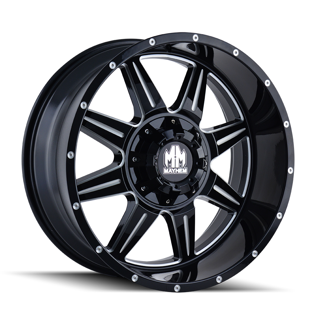 20x9 Mayhem Monstir Black W/Milled Spokes Wheel 5x5/5x5.5 (18mm)