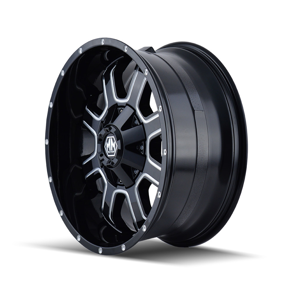 17x9 Mayhem 8103 Fierce Gloss Black Milled Wheel 8x6.5 (18mm)