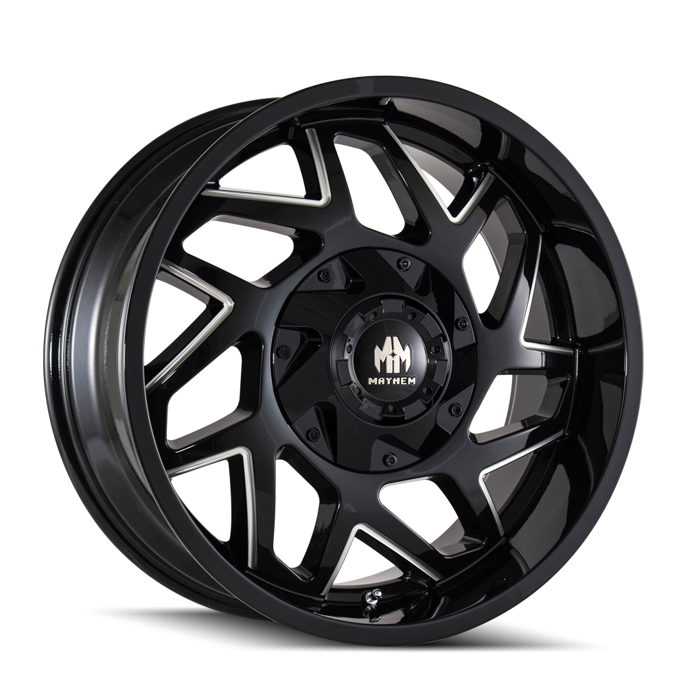20x9 Mayhem Hatchet Black W/Milled Spokes Wheel 6x135/6x5.5 (18mm)