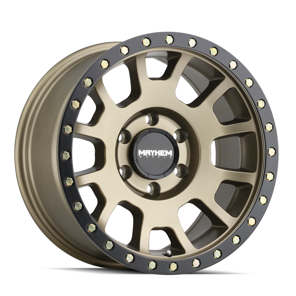 18x9 Mayhem Scout Matte Gold W/ Matte Black Lip Wheel 8x6.5 (0mm)