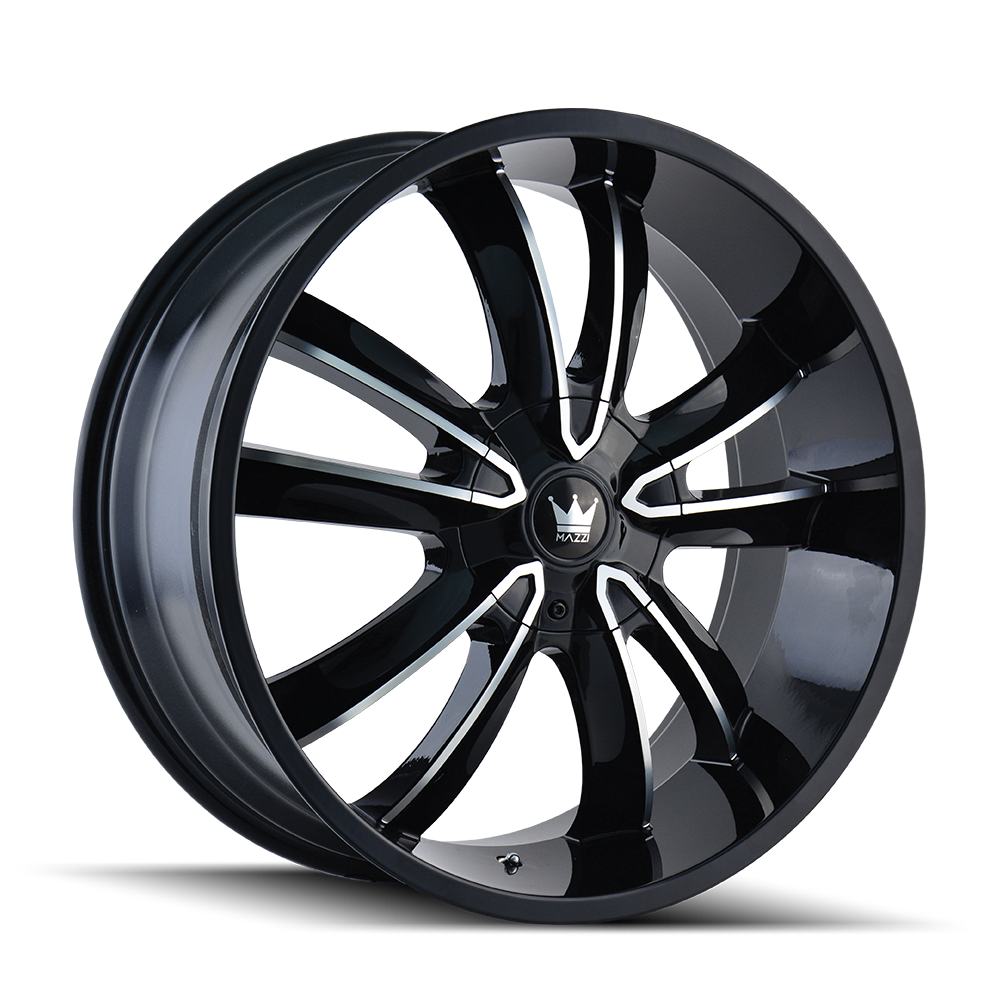 24x9.5 Mazzi Obsession Black/Machined Wheel 5x115/5x120 (18mm)