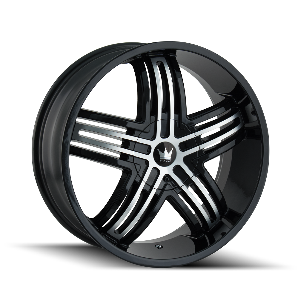 22x9.5 Mazzi Entice Black/Machined Wheel 5x115/5x5.5 (18mm)